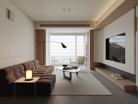  现代家居客厅3d模型 