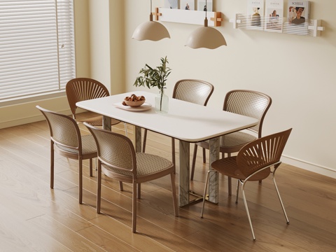  现代餐桌椅3d模型 