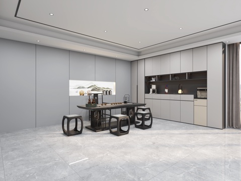  办公室 老板办公室 茶桌 老板桌3d模型 