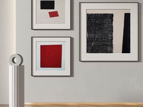  现代，简约，抽象，装饰画3d模型 