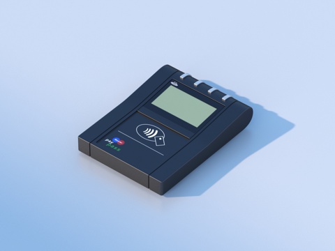  收款机 收银台机器 电子设备3d模型 