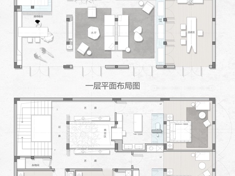350㎡别墅民宿 平面方案 彩平图cad施工图