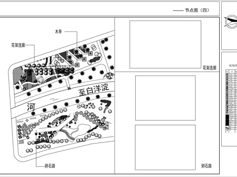 河道公园景观CAD平面布局图cad施工图