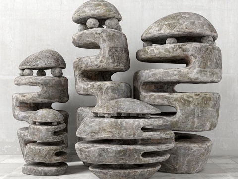  石质路灯 石质路灯3d模型 