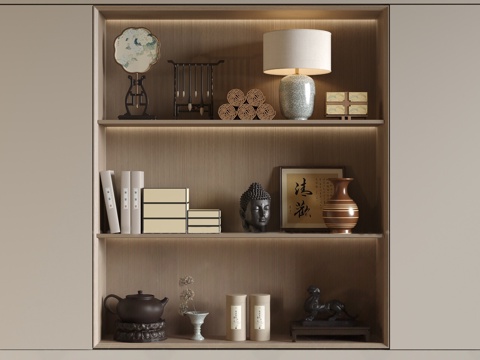  新中式摆件组合3d模型 