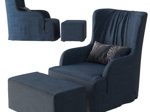  Meridiani Liu扶手椅3d模型 