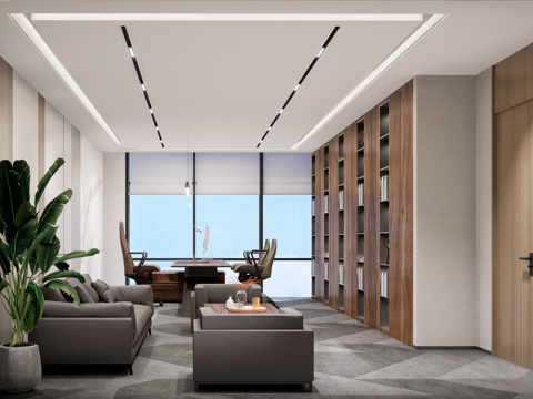  公司办公室 最新全套施工图 效果图合集cad施工图 