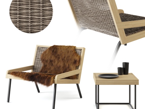  ETHIMO Allaperto Mountain户外扶手椅3d模型 