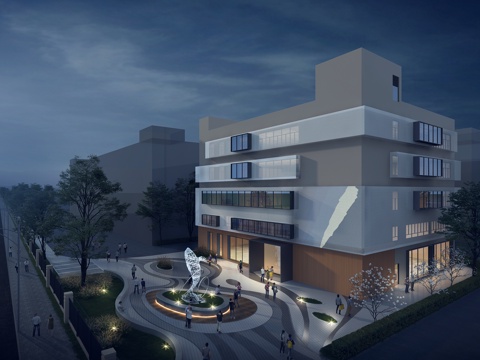  现代 办公楼 产业园 建筑外观 3D模型3d模型 