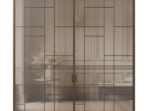  现代推拉门3d模型 