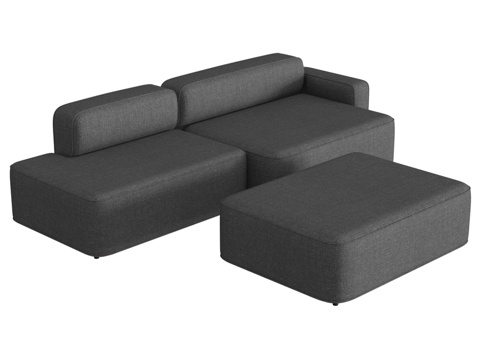  绳索沙发躺椅配脚凳3d模型 