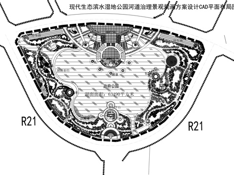 公园景观CAD平面布局图cad施工图
