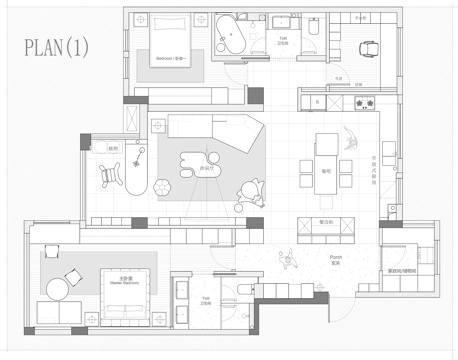  136㎡平层 平面图cad施工图 