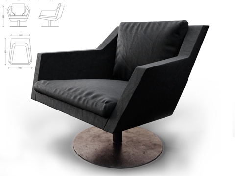  OKHA GT旋转椅3d模型 