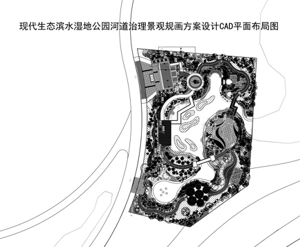 公园景观CAD平面布局图cad施工图