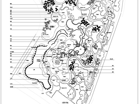公园景观CAD平面布局图cad施工图