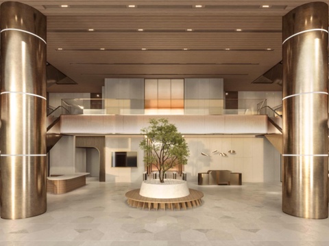 轻奢高级办公楼 最新全套施工图 效果图合集cad施工图