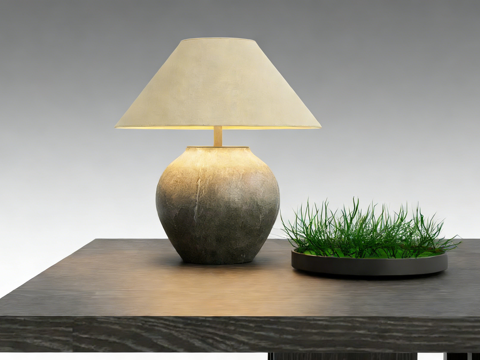 侘寂风台灯su模型