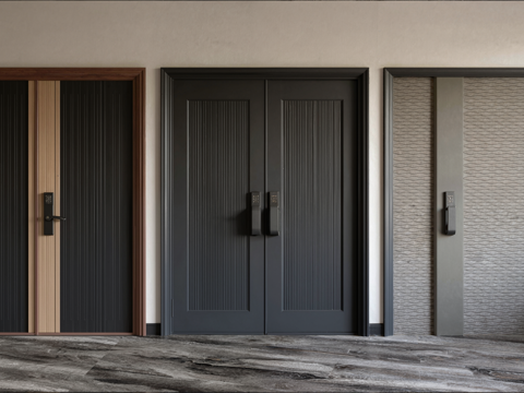 现代入户门组合su模型