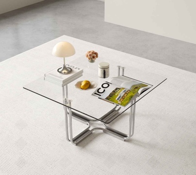  中古茶几 中古包豪斯茶几 包豪斯玻璃茶几 玻璃金属茶几3d模型 