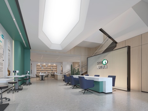  眼镜店 最新全套施工图 效果图合集cad施工图 