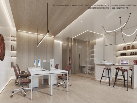  高层办公室 最新全套施工图 效果图合集cad施工图 