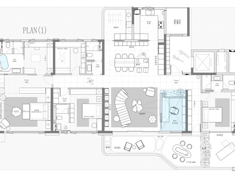 270㎡大平层 平面图cad施工图