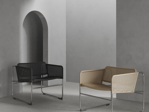  poliform现代餐椅 休闲椅 藤编椅 布艺椅3d模型 