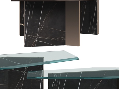  反射立方台式桌3d模型 