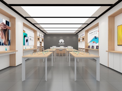  手机店 最新全套施工图 效果图合集cad施工图 