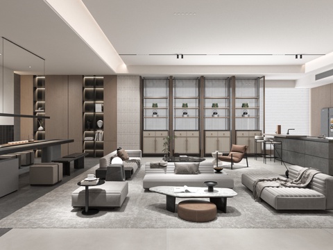 总经理办公室 最新全套施工图 效果图合集cad施工图