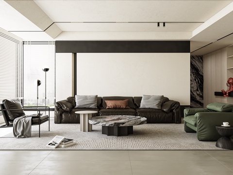  现代客厅3d模型 