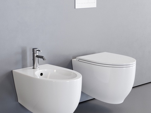  SDR陶瓷Fox壁挂式马桶Esedra3d模型 