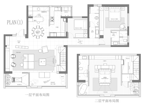 215㎡复式 平面图cad施工图
