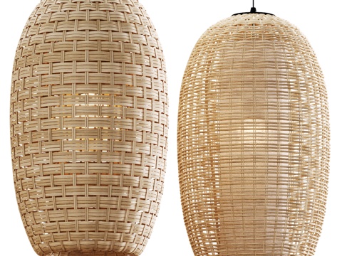  藤编吊灯1533d模型 