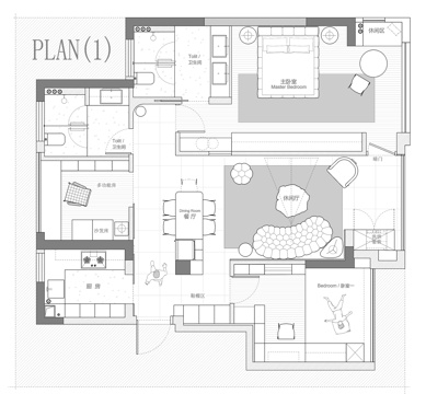  97平㎡ 平面图cad施工图 