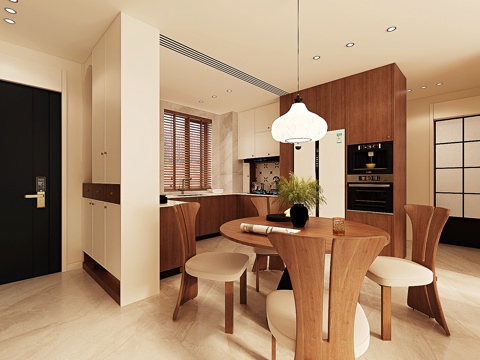  客厅餐厅厨房玄关卧室3d模型 