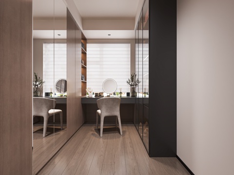  意式轻奢衣帽间3d模型 