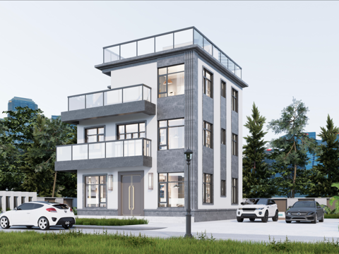 现代别墅su模型su模型