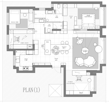  136㎡平层 平面图cad施工图 