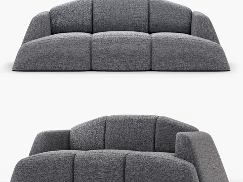  三人沙发3d模型 