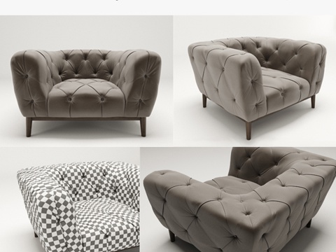  尼科琳·多科斯扶手椅3d模型3d模型 