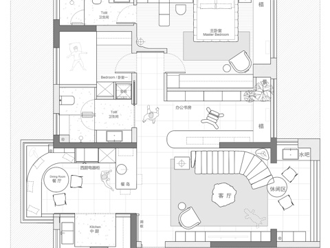  110㎡平层 平面图cad施工图 