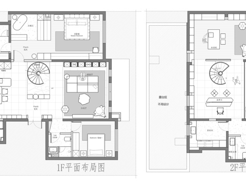 240㎡复式 平面图cad施工图