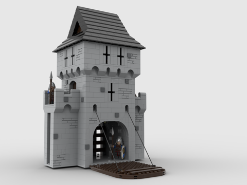  乐高 LEGO 玩具 积木 欧式城堡大门 城门3d模型 