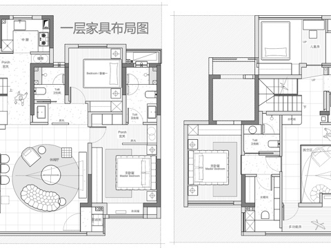 200㎡复式 平面图cad施工图