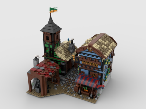  乐高 LEGO 玩具 积木 中世纪小镇3d模型 