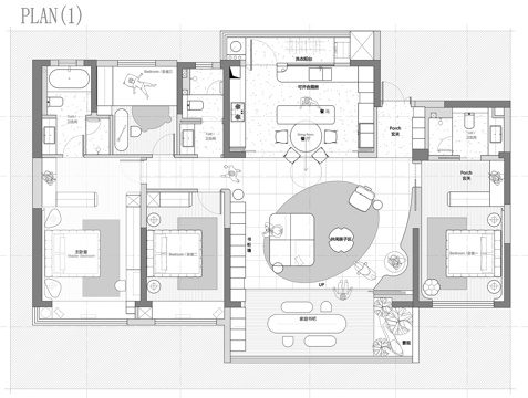  191㎡大平层 平面图cad施工图 