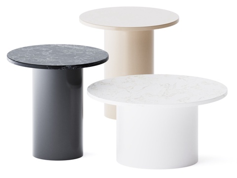  E15 ENOKI 圆形钢制咖啡桌3d模型 