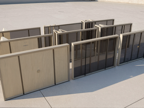 现代推拉门玻璃推拉门su模型